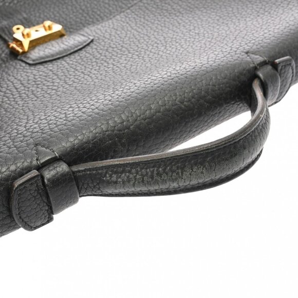 Hermès Kelly Élan Noir Chèvre Mysore Palladium Hardware  HERMES Black/Noir bag 800000121274000